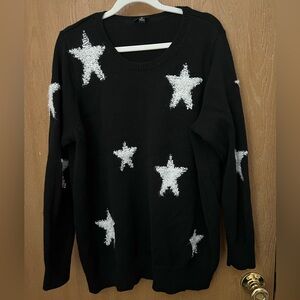 Torrid 2 Black Sweater with White Star Accents 2x